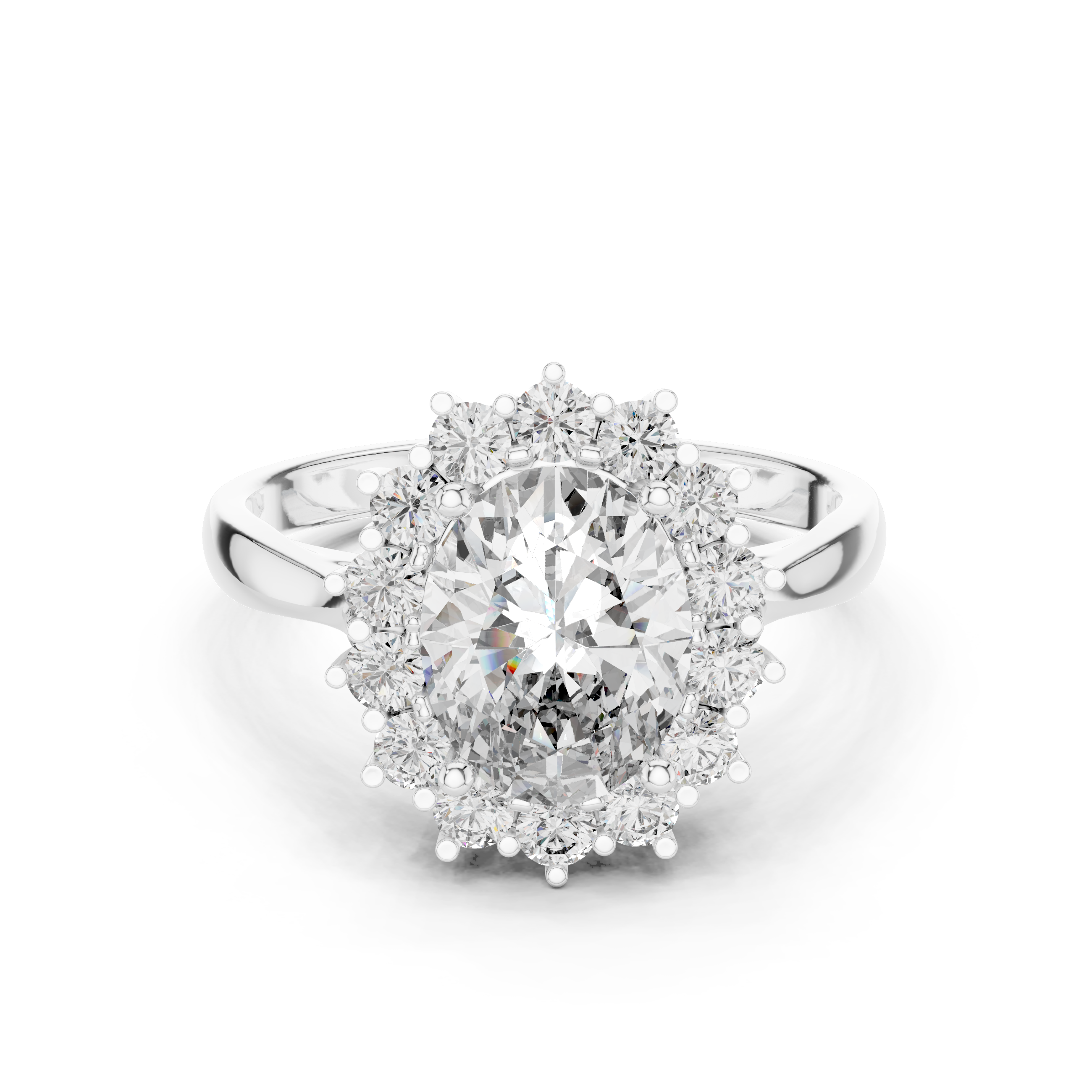 Victoria 2 CT Oval Halo Moissanite Ring