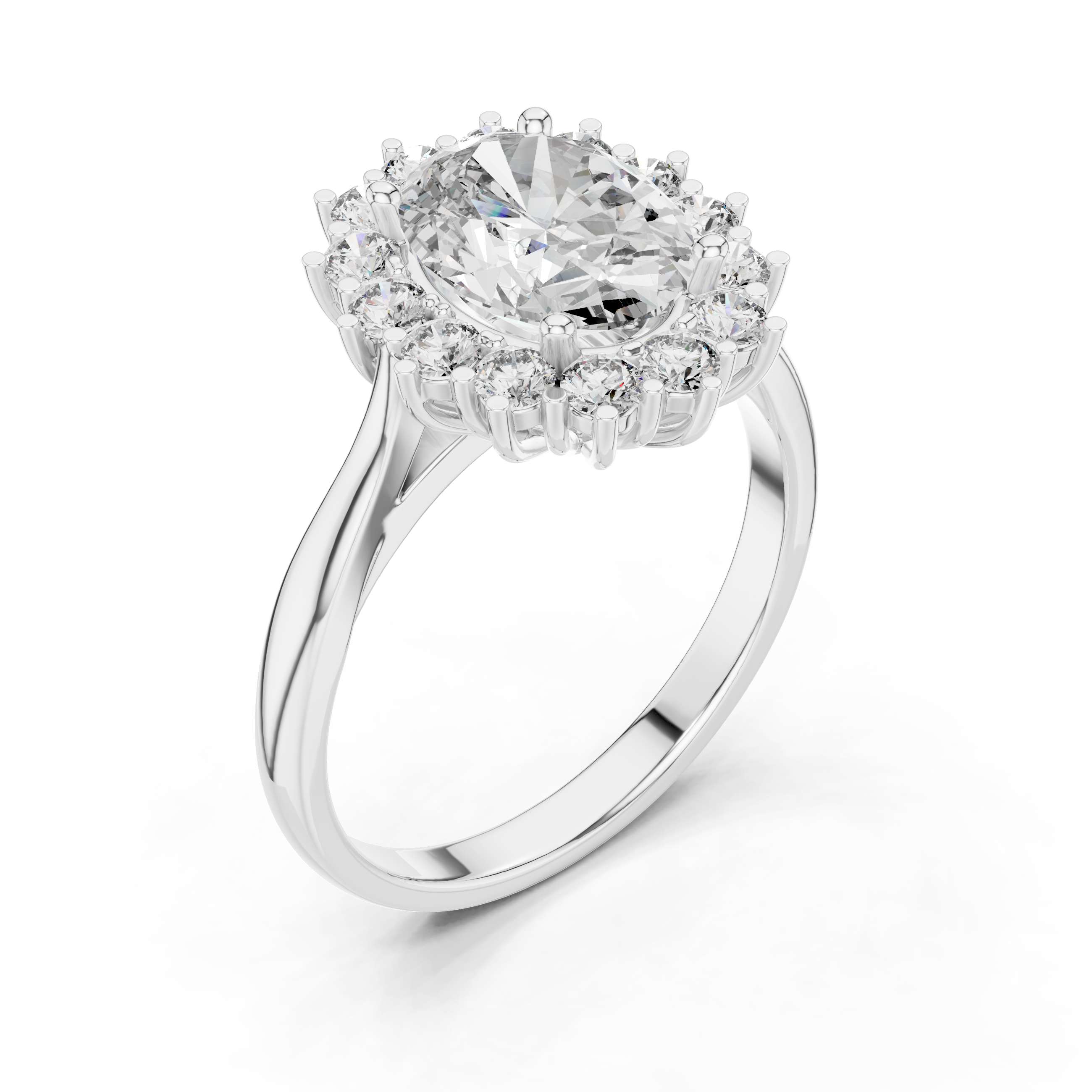 Victoria 2 CT Oval Halo Moissanite Ring