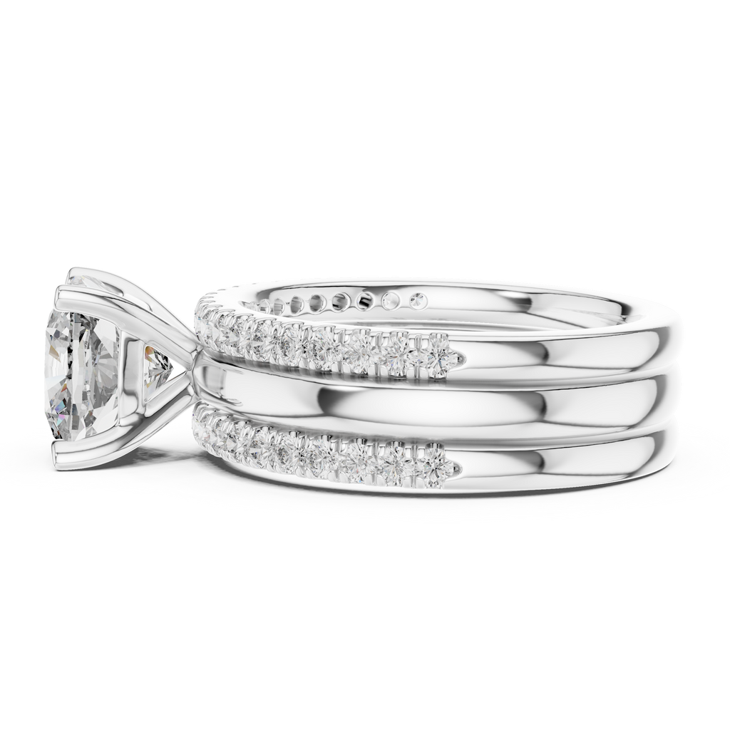 Seraphina 3CT Cushion Cut Moissanite Bridal Ring Set