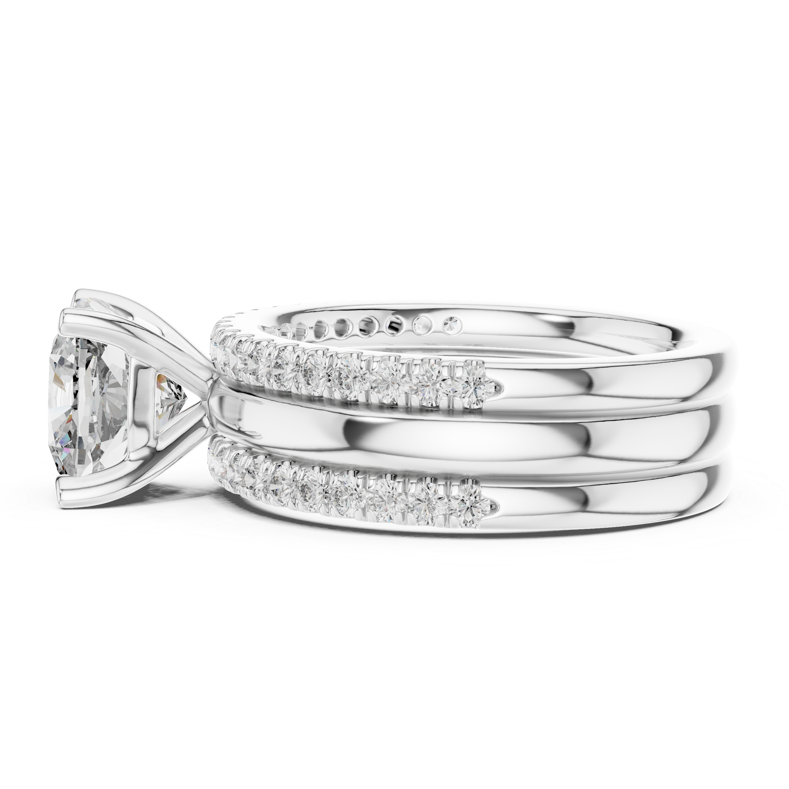 Seraphina 3CT Cushion Cut Moissanite Bridal Ring Set