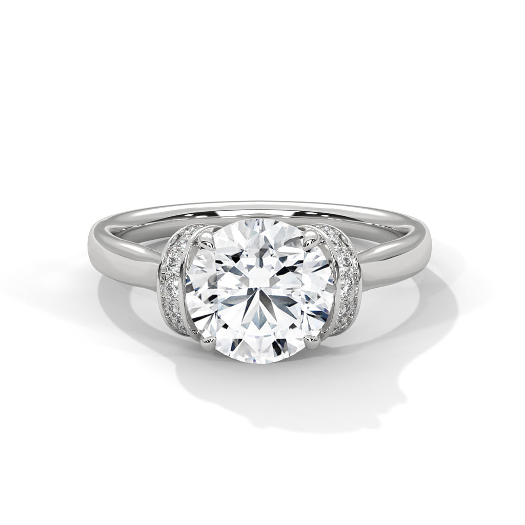 Luna Hidden Halo Round Solitaire Engagement Ring