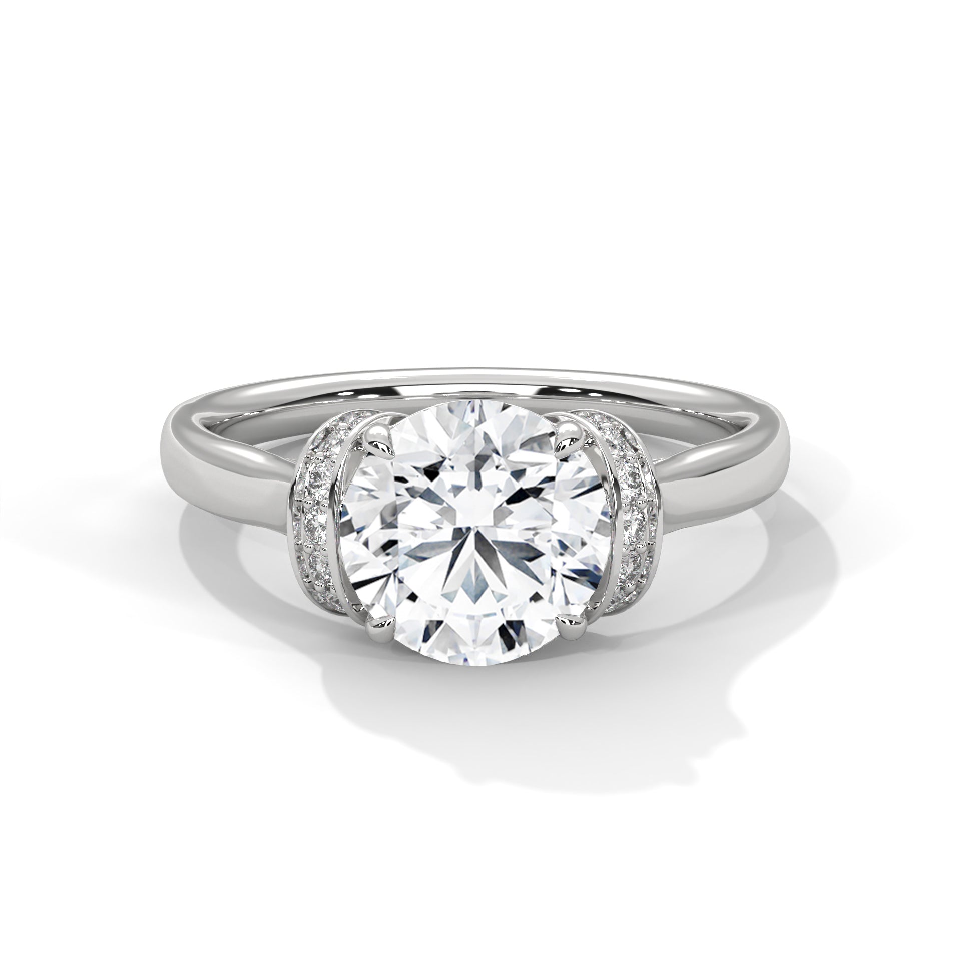 Luna Hidden Halo Round Solitaire Engagement Ring