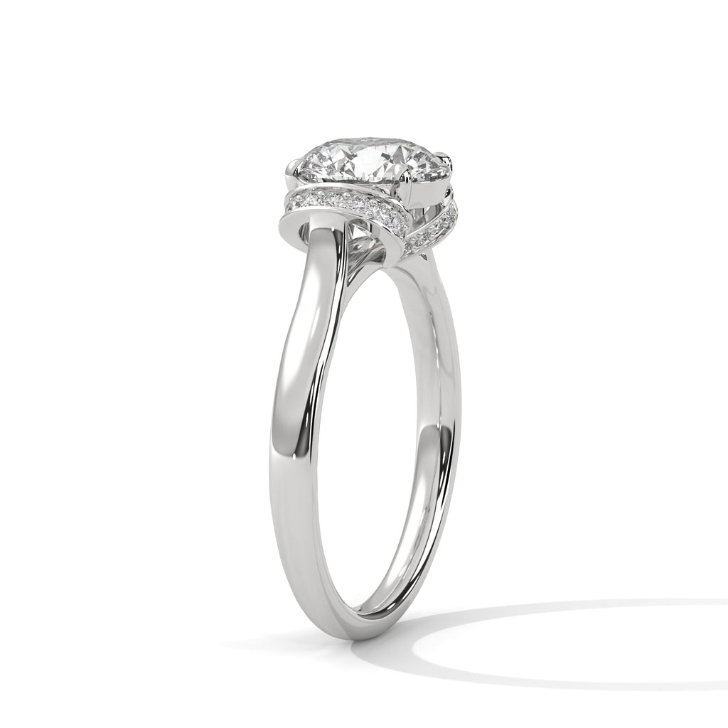 Luna Hidden Halo Round Solitaire Engagement Ring