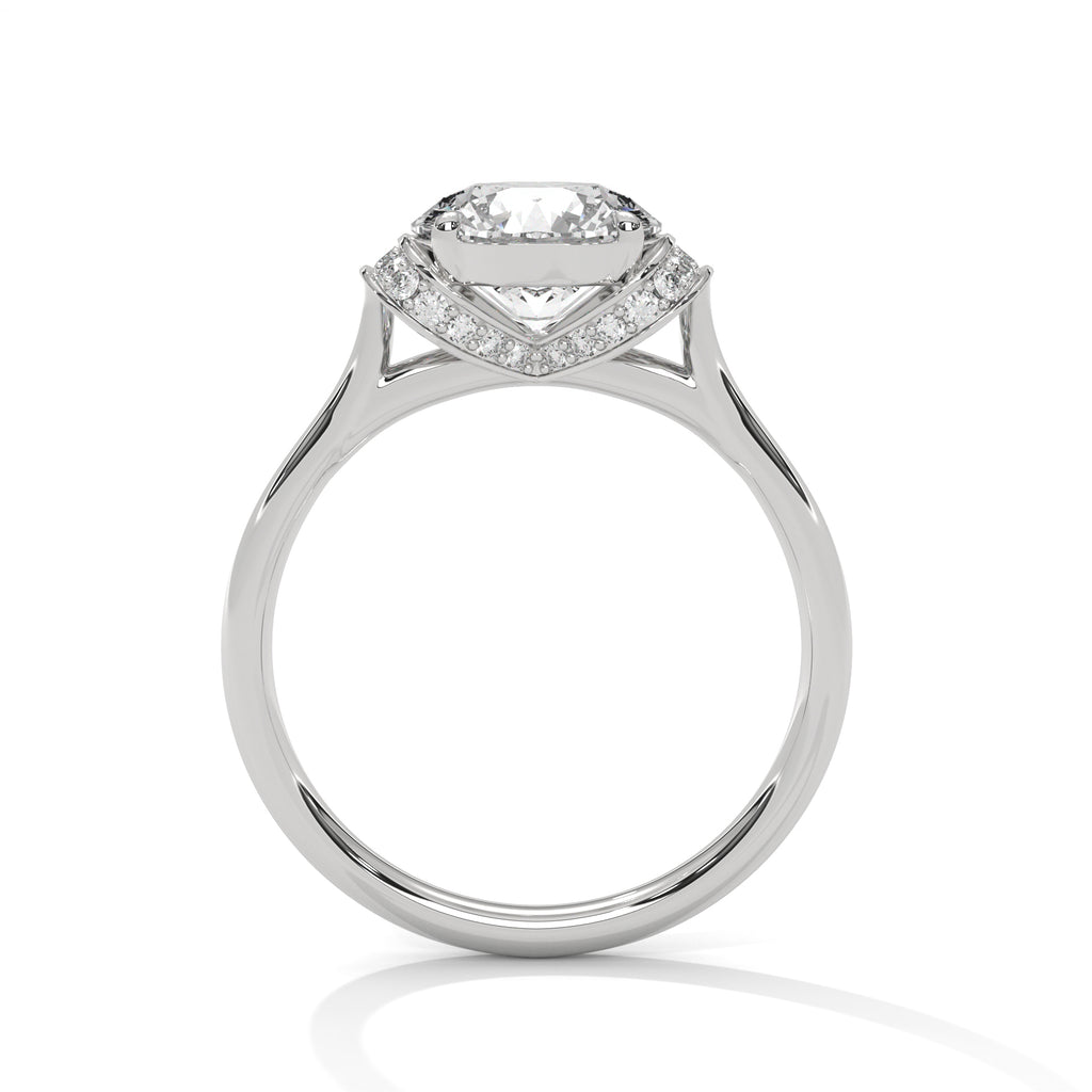 Luna Hidden Halo Round Solitaire Engagement Ring