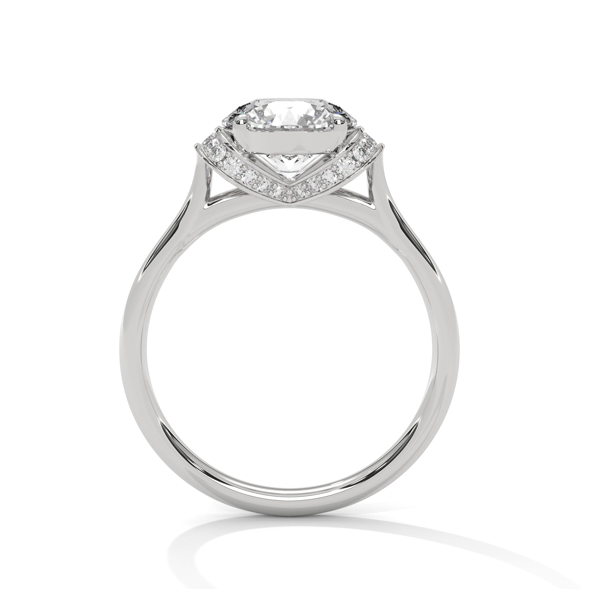 Luna Hidden Halo Round Solitaire Engagement Ring