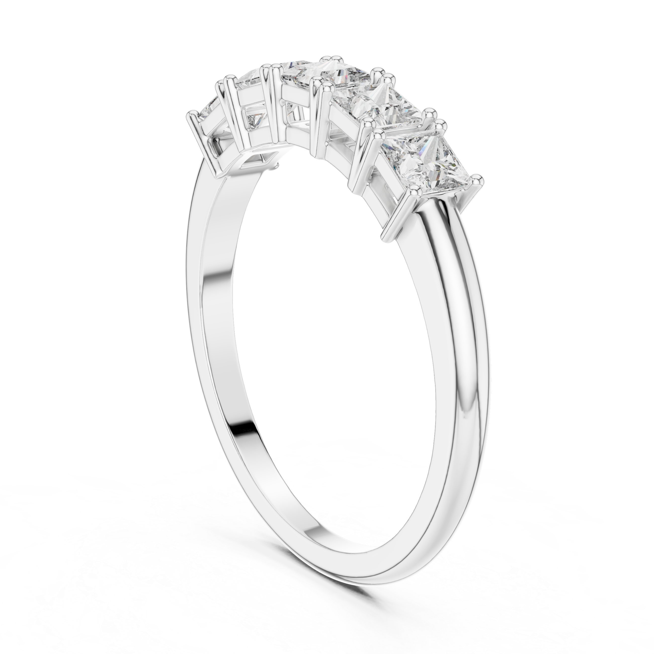 Victoria Princess Cut Moissanite Five Stone Ring