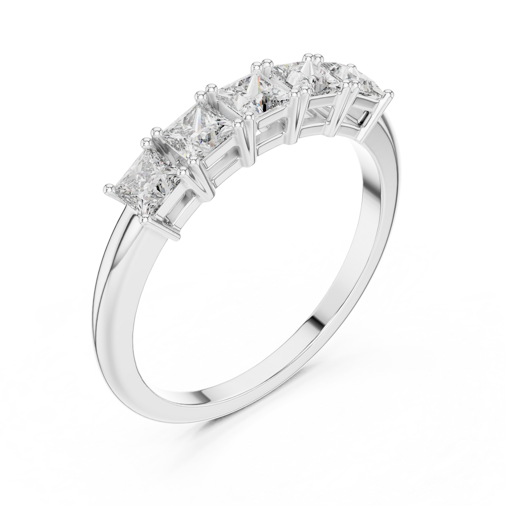 Victoria Princess Cut Moissanite Five Stone Ring