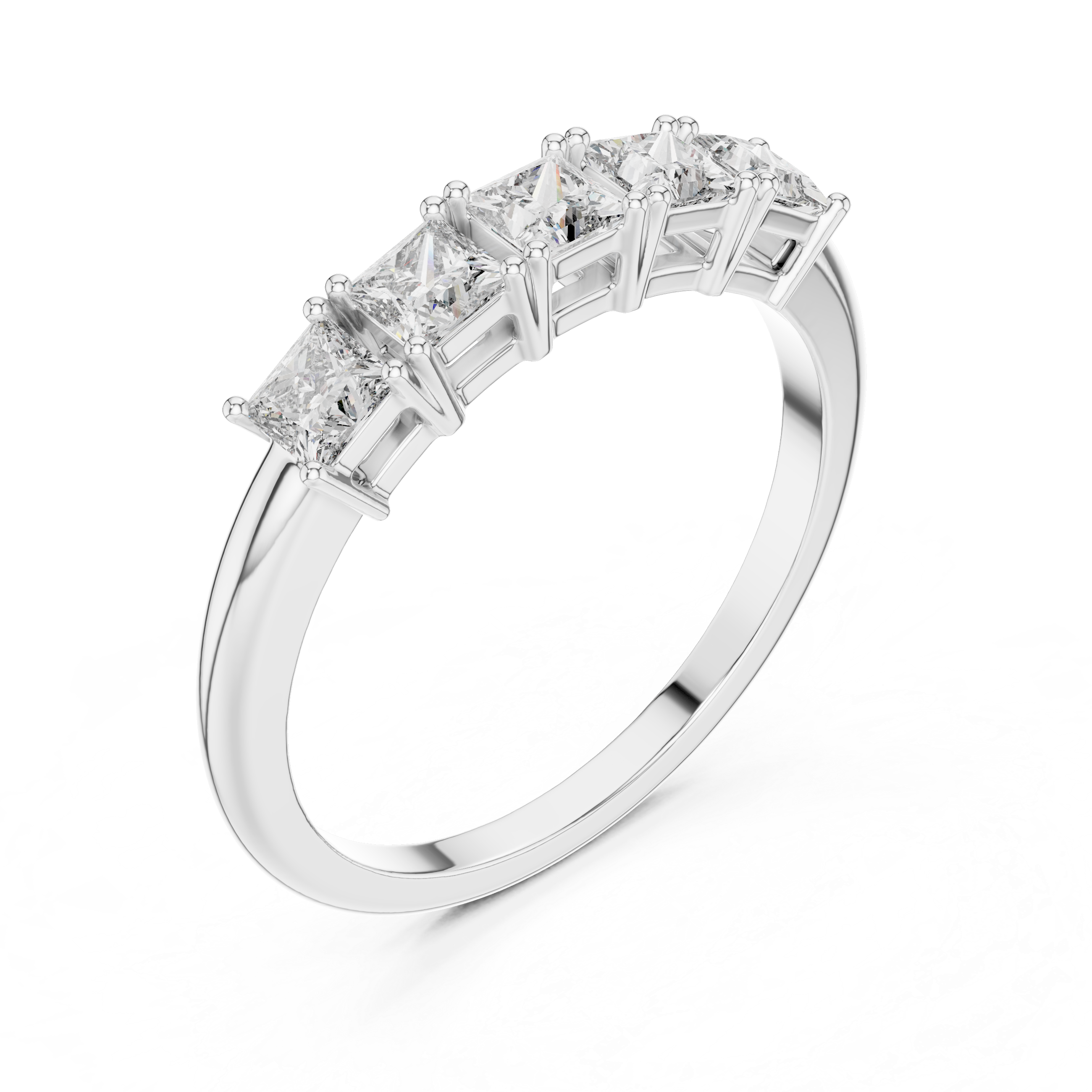 Victoria Princess Cut Moissanite Five Stone Ring