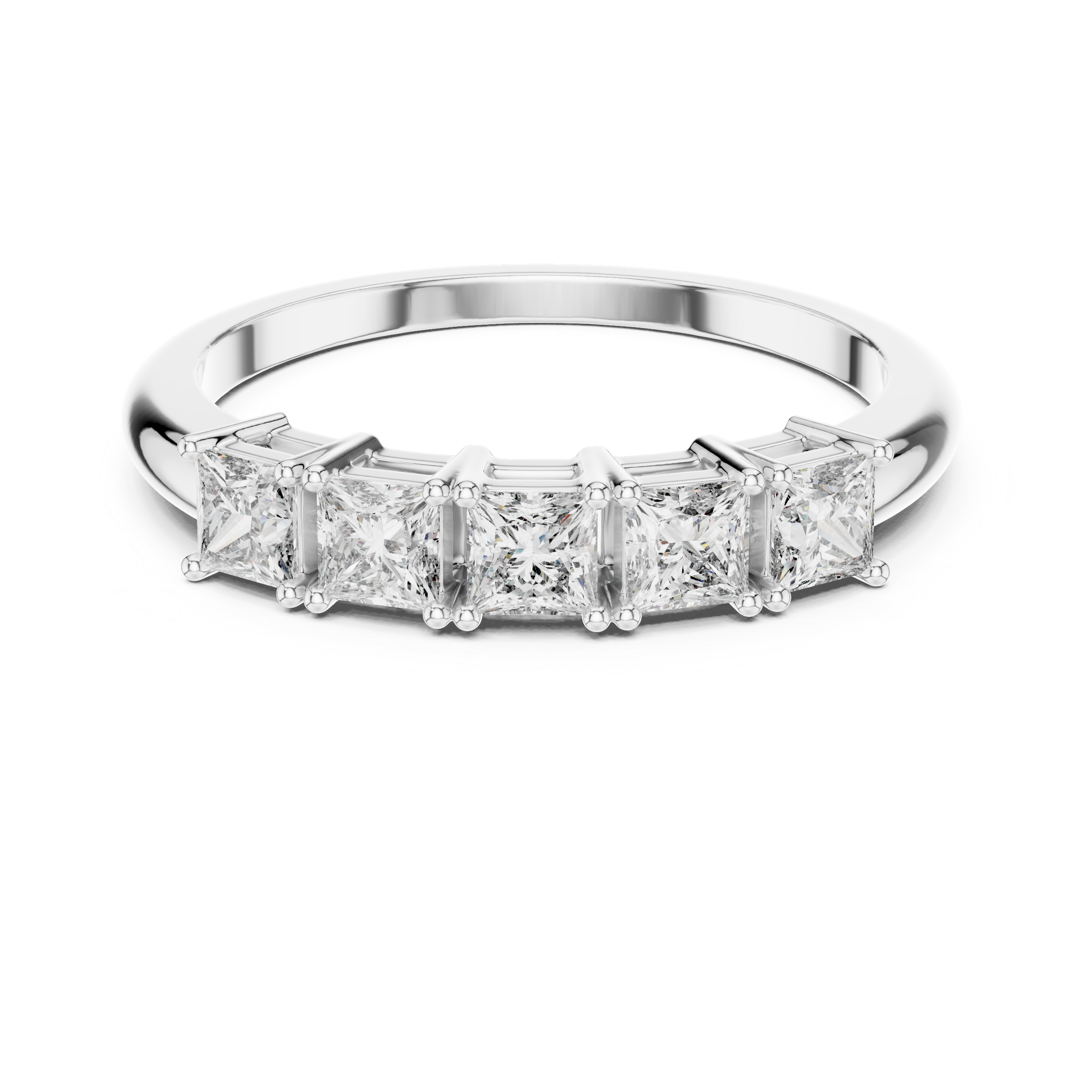 Victoria Princess Cut Moissanite Five Stone Ring