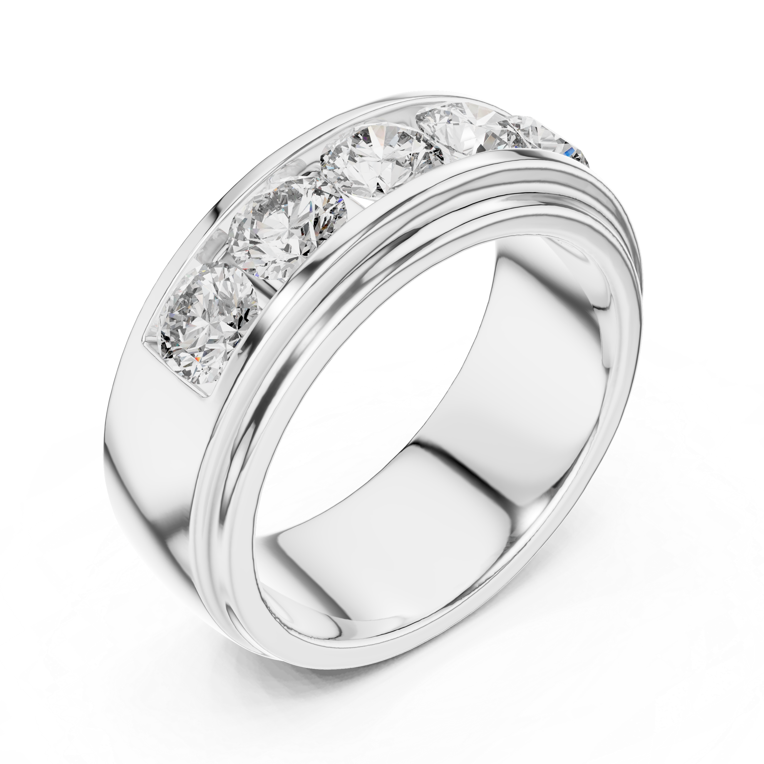Dominic Channel Set Moissanite Band