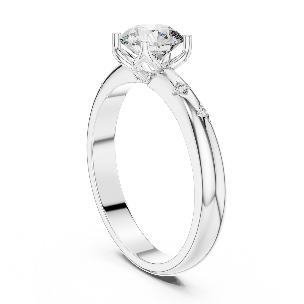 Isabella Round Moissanite Solitaire Ring