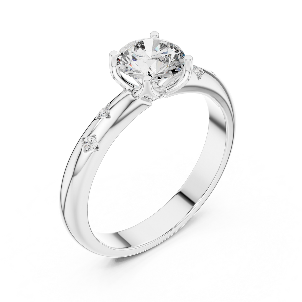 Isabella Round Moissanite Solitaire Ring