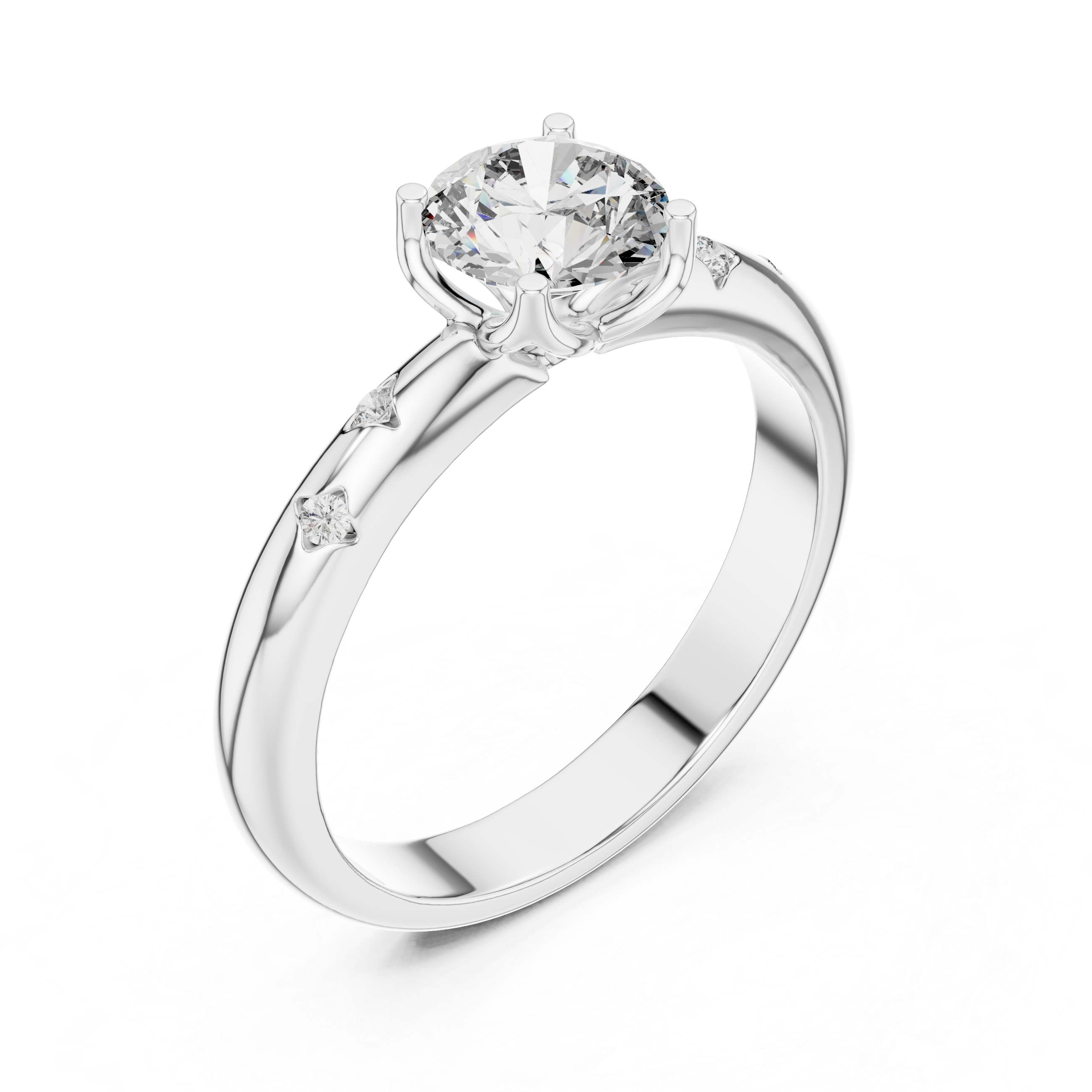 Isabella Round Moissanite Solitaire Ring