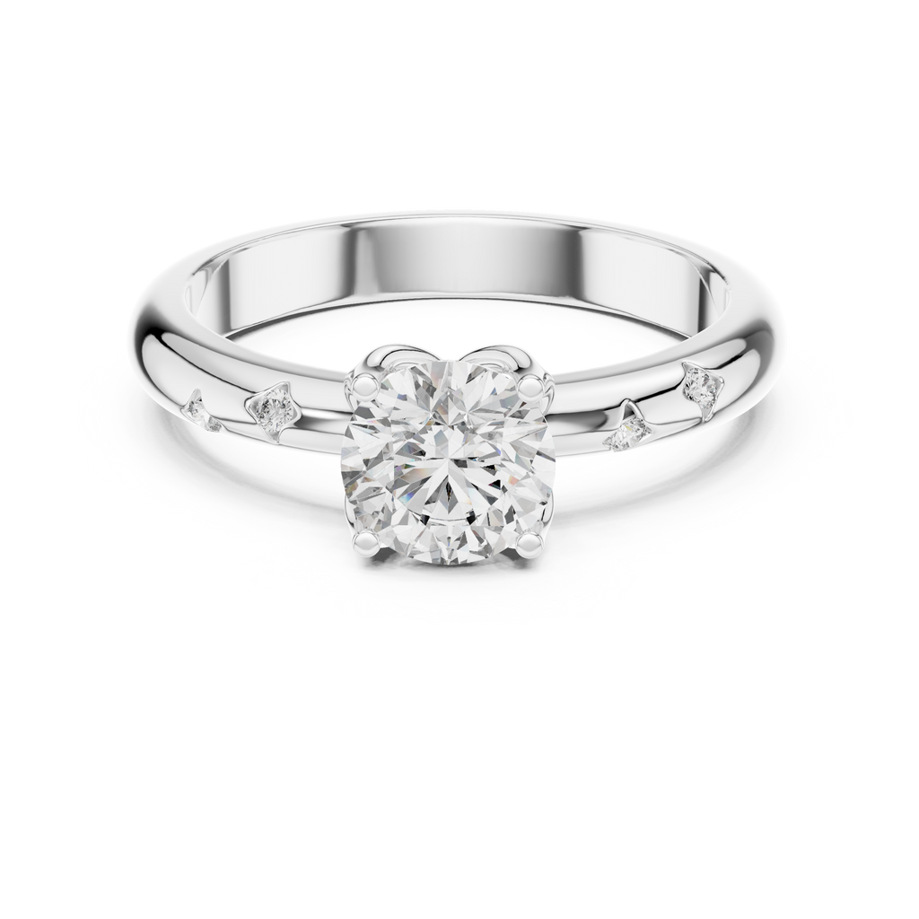 Isabella Round Moissanite Solitaire Ring
