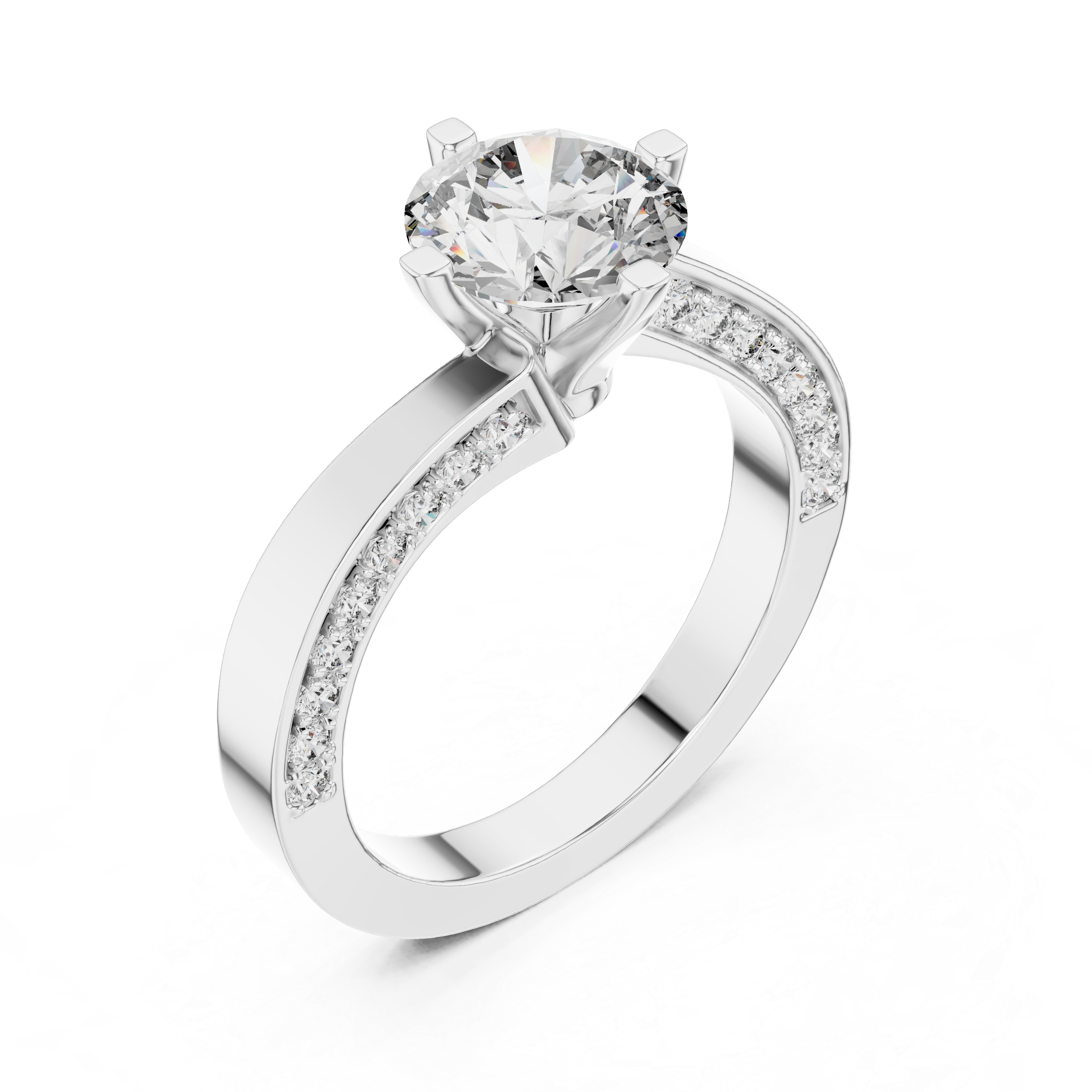 Aurielle 1.5CT Cathedral Moissanite Engagement Ring