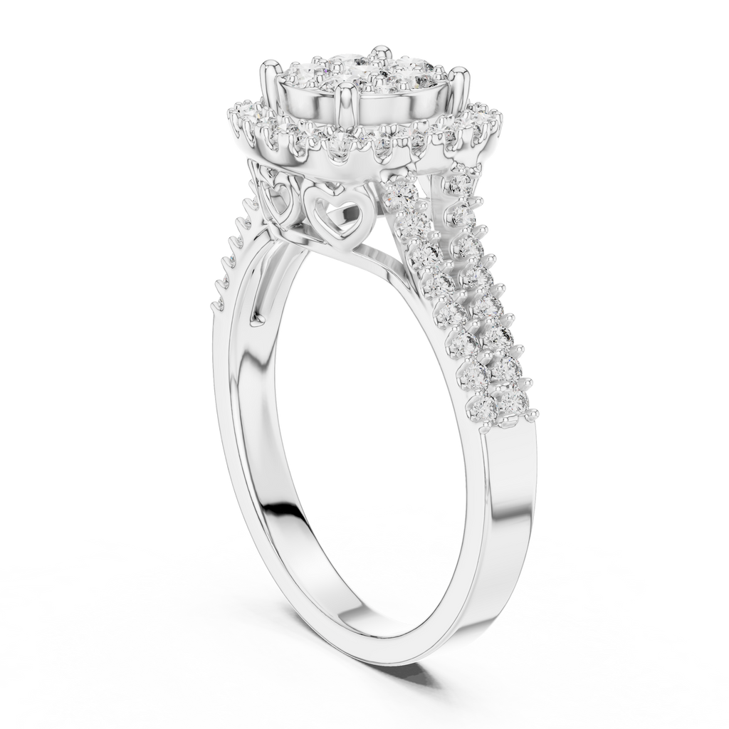 Evelyn Vintage Halo Moissanite Ring