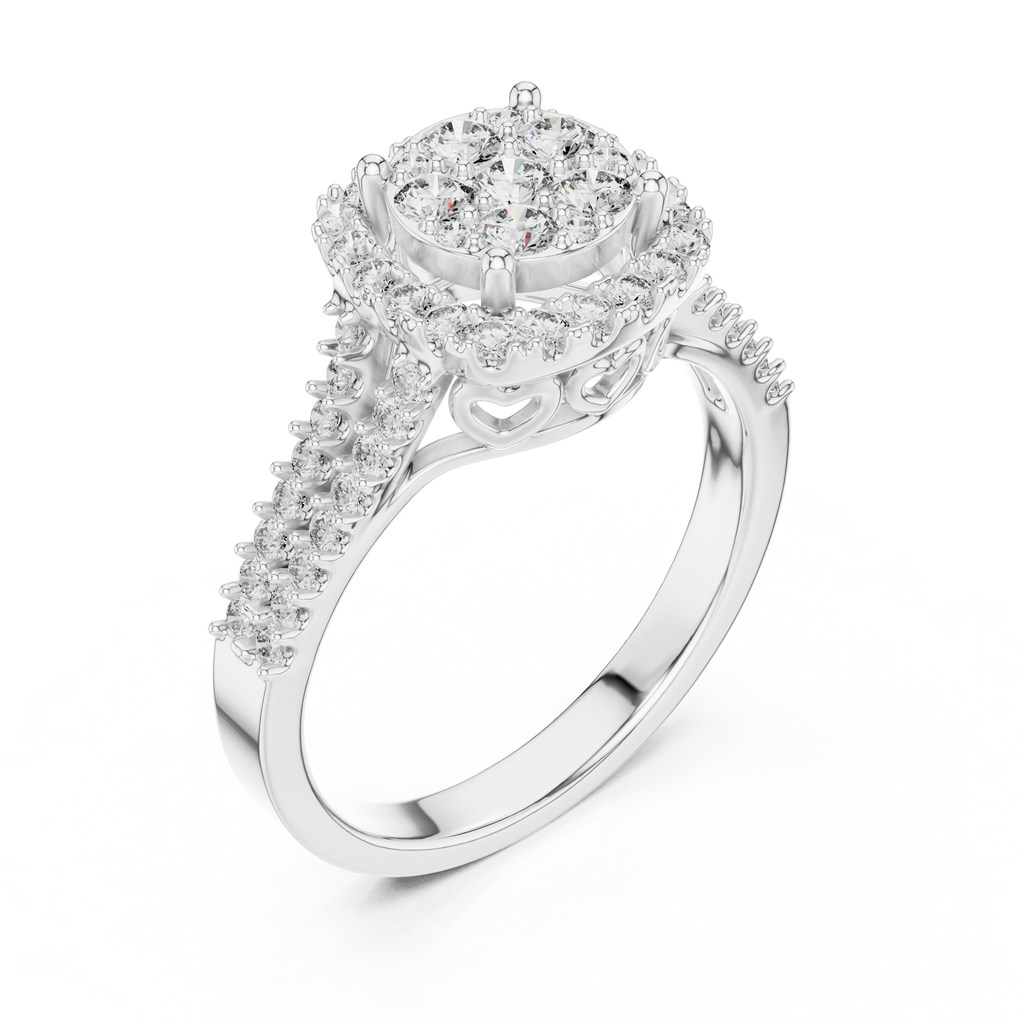 Evelyn Vintage Halo Moissanite Ring
