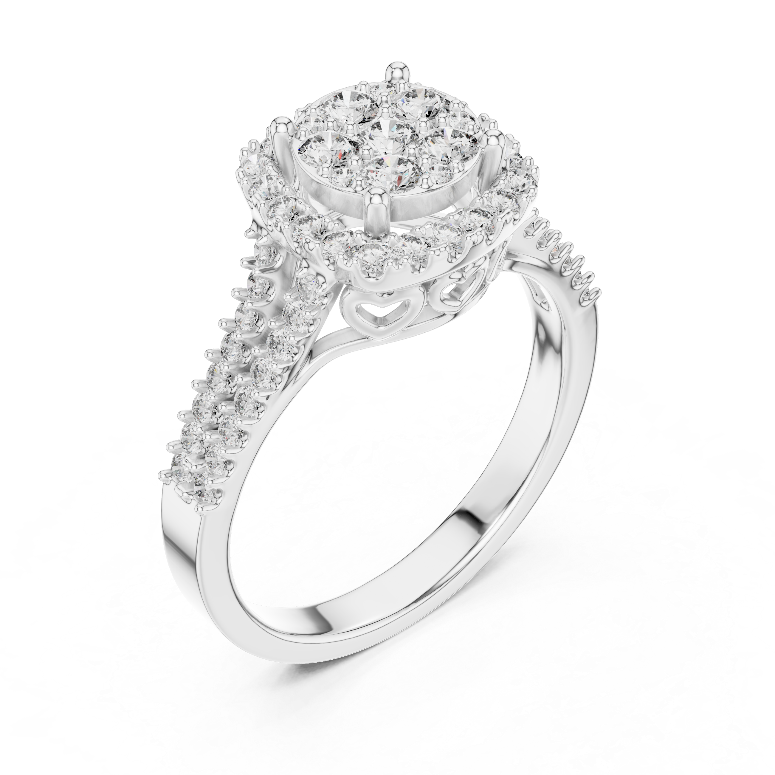 Evelyn Vintage Halo Moissanite Ring