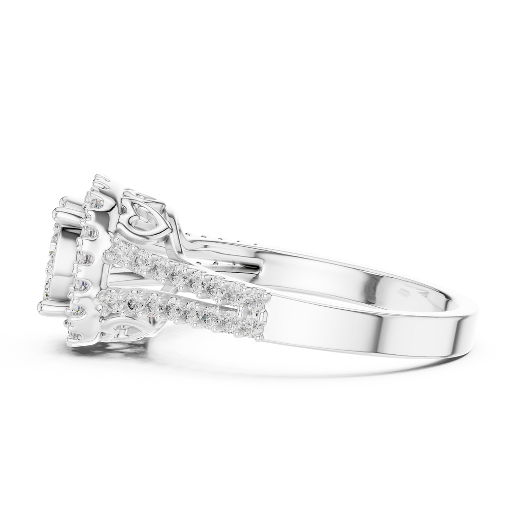Evelyn Vintage Halo Moissanite Ring
