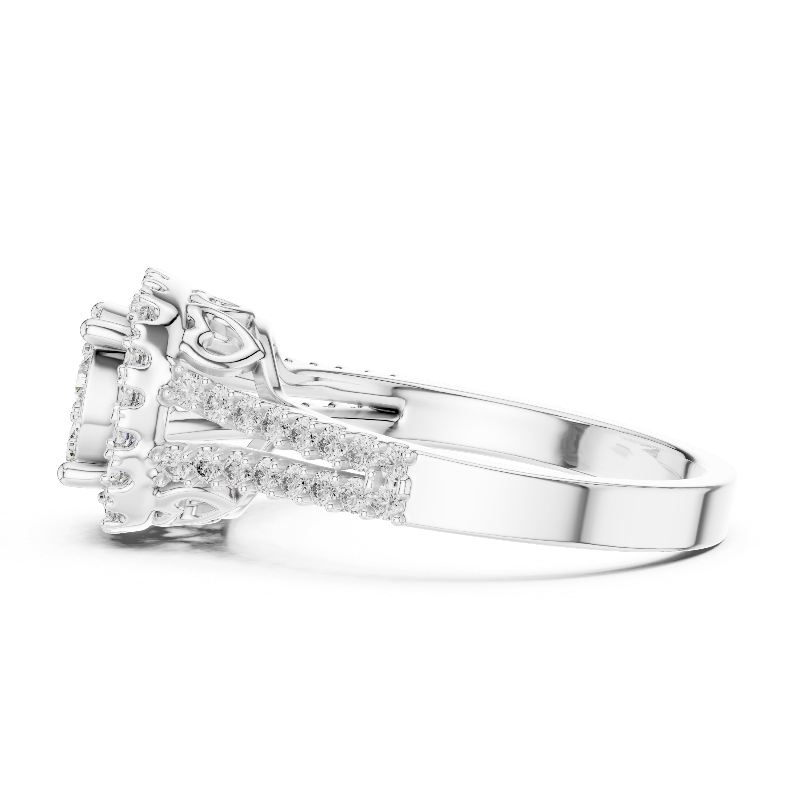 Evelyn Vintage Halo Moissanite Ring