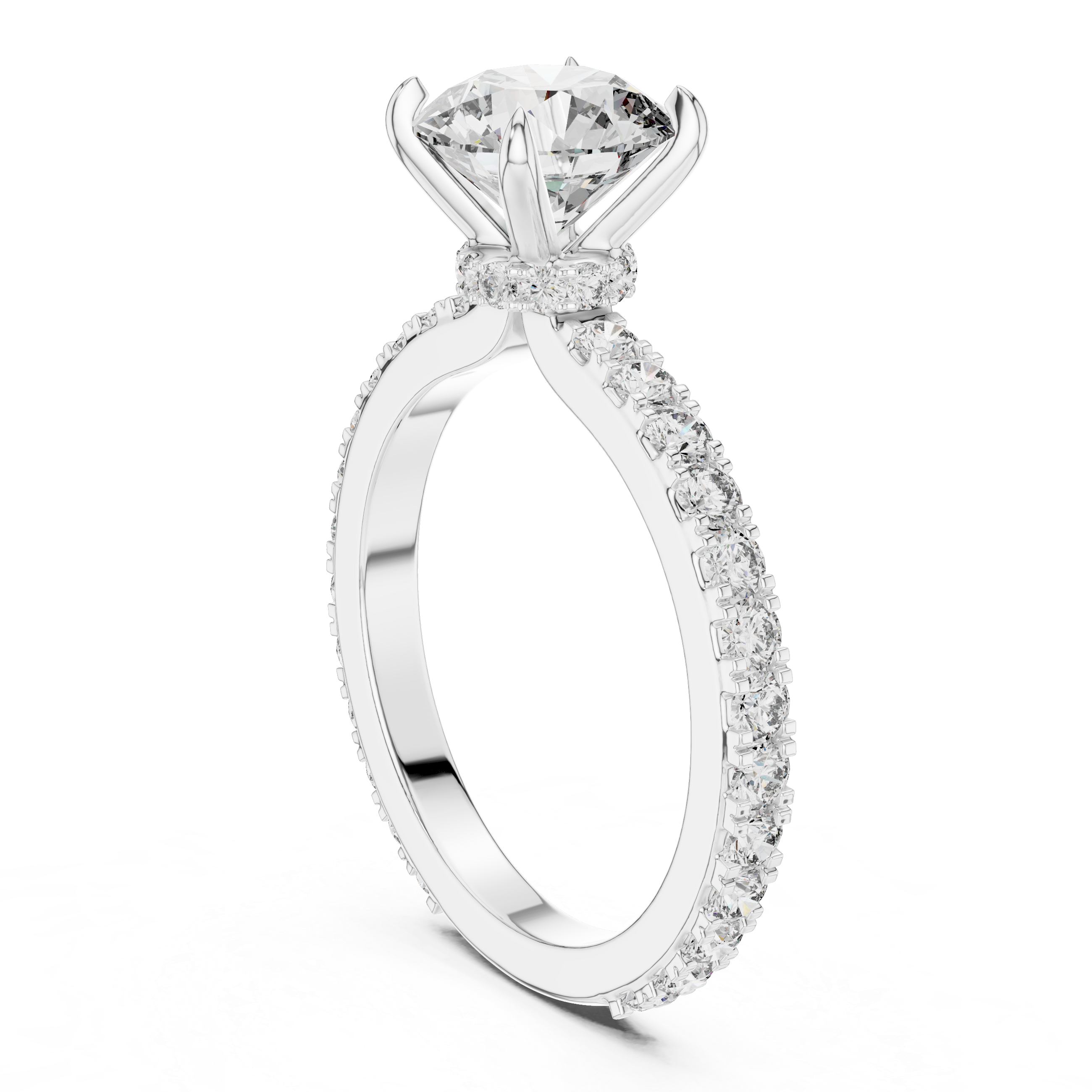Aurora Hidden Halo Moissanite Engagement Ring