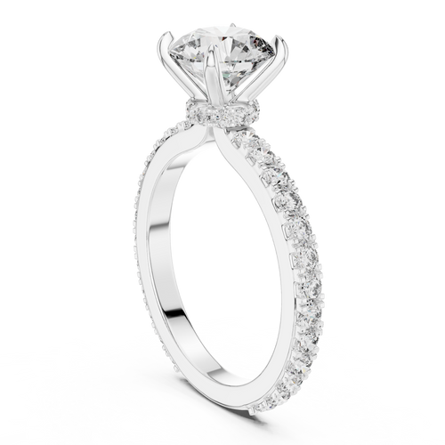 Aurora Hidden Halo Moissanite Engagement Ring