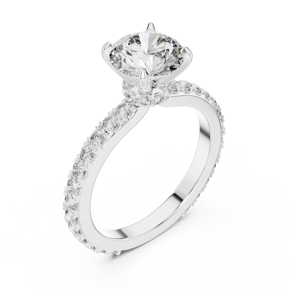 Aurora Hidden Halo Moissanite Engagement Ring