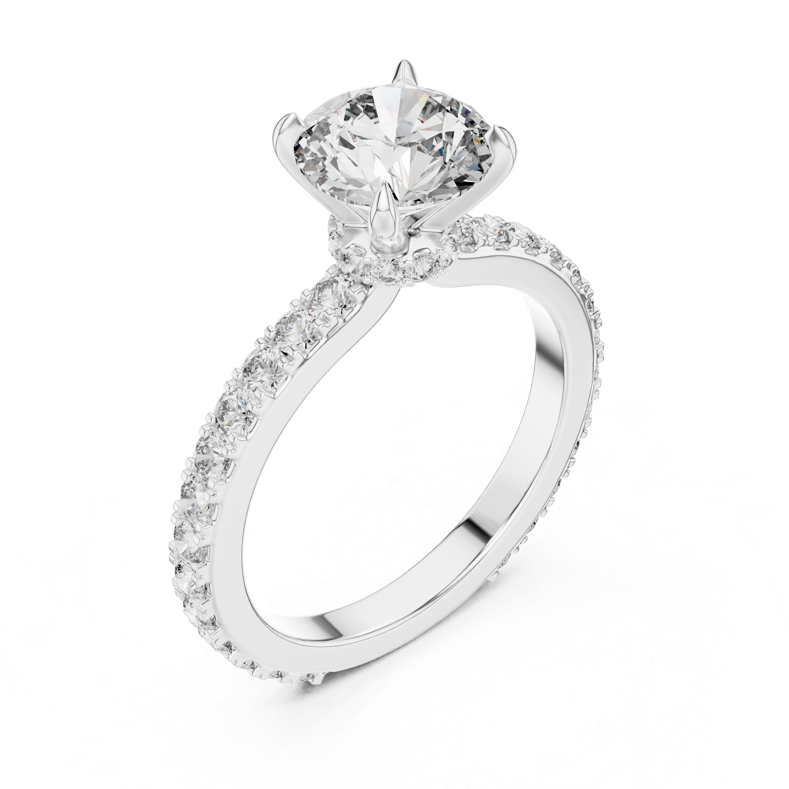 Aurora Hidden Halo Moissanite Engagement Ring