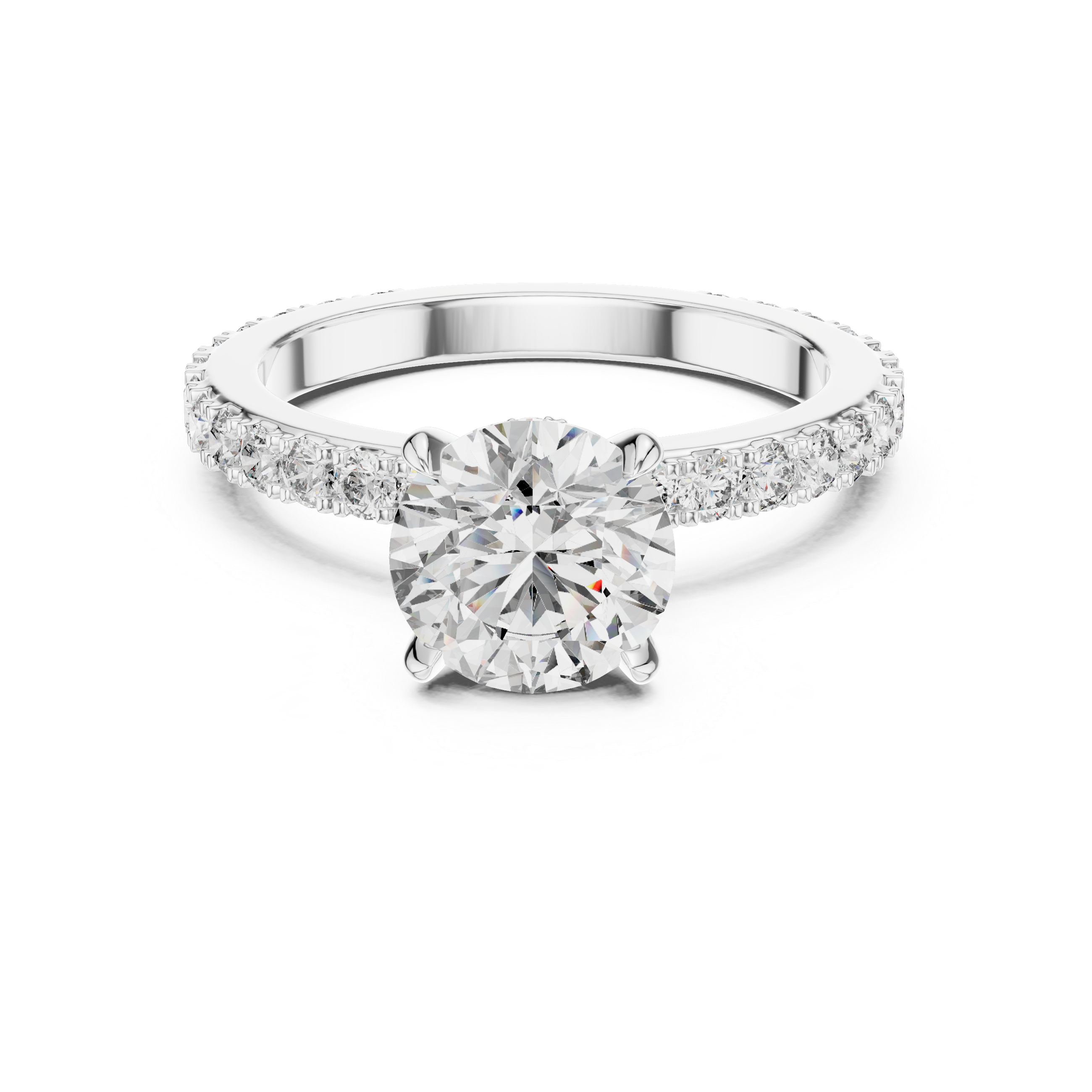 Aurora Hidden Halo Moissanite Engagement Ring