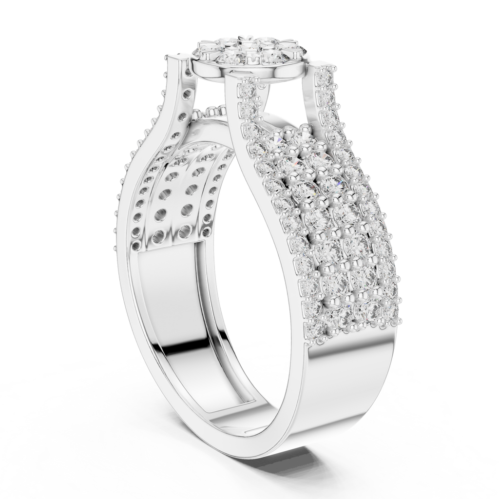 Celestia Floral Cluster Halo Ring