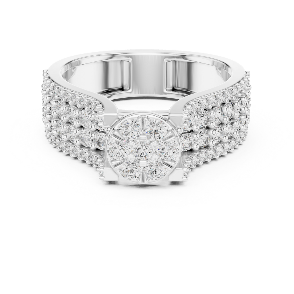 Celestia Floral Cluster Halo Ring