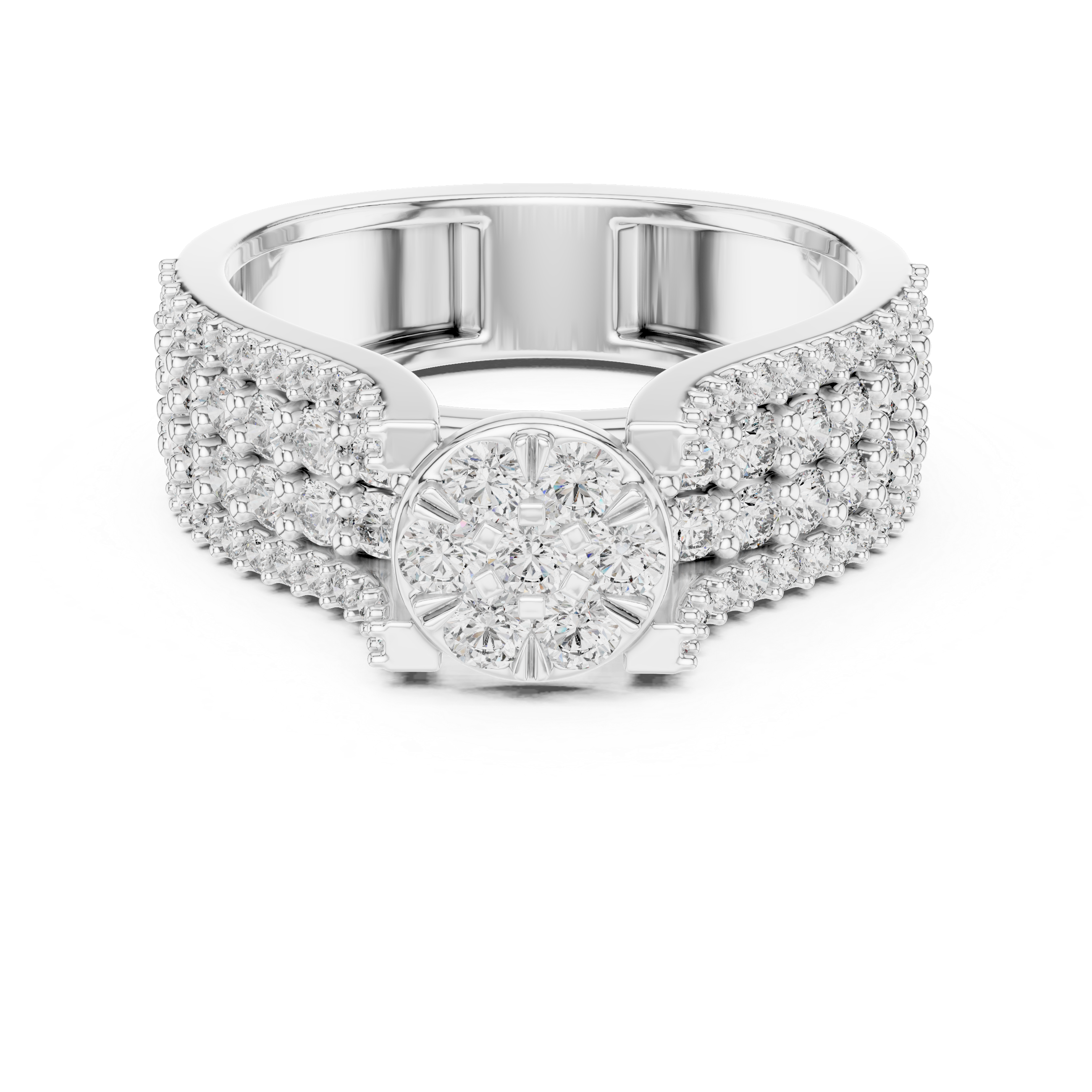 Celestia Floral Cluster Halo Ring