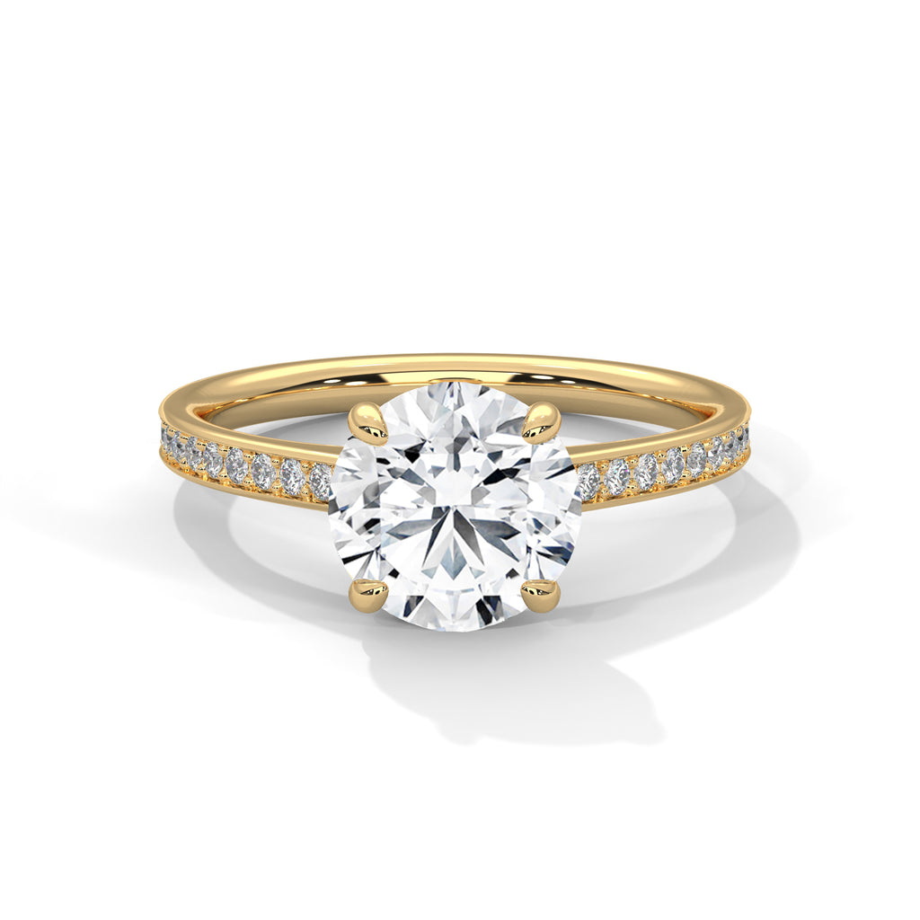 Aurora Classic Pavé Solitaire Engagement Ring
