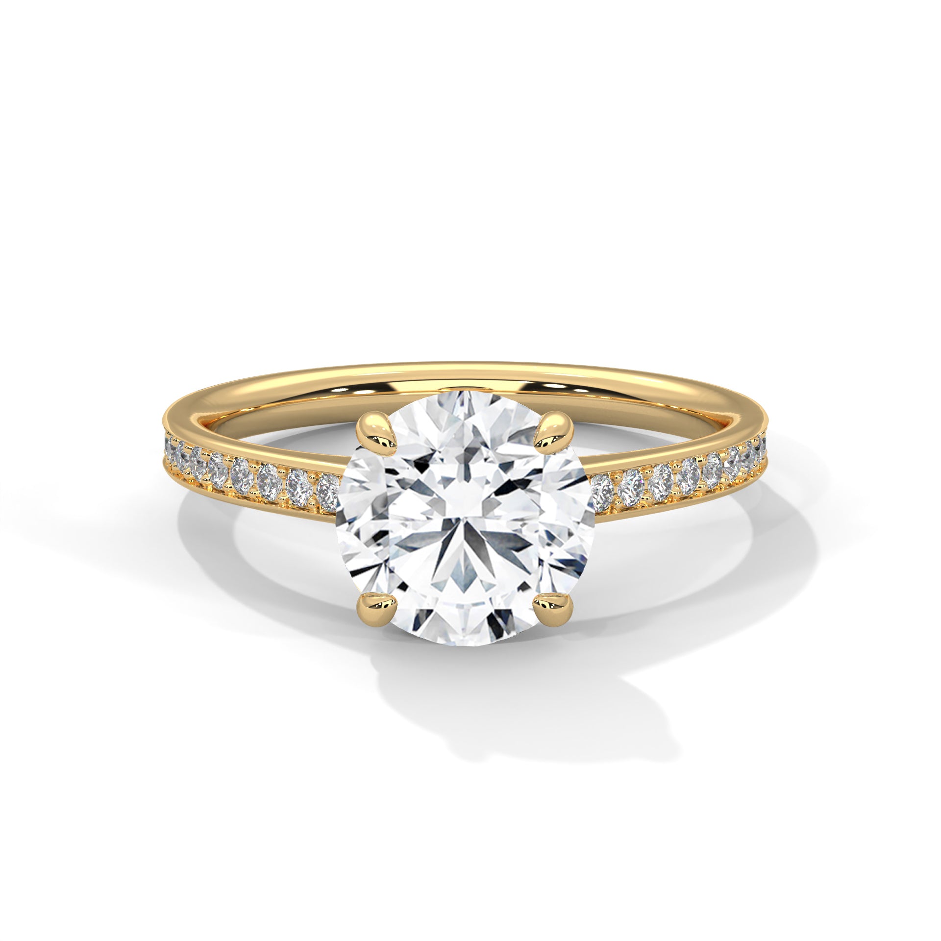 Aurora Classic Pavé Solitaire Engagement Ring