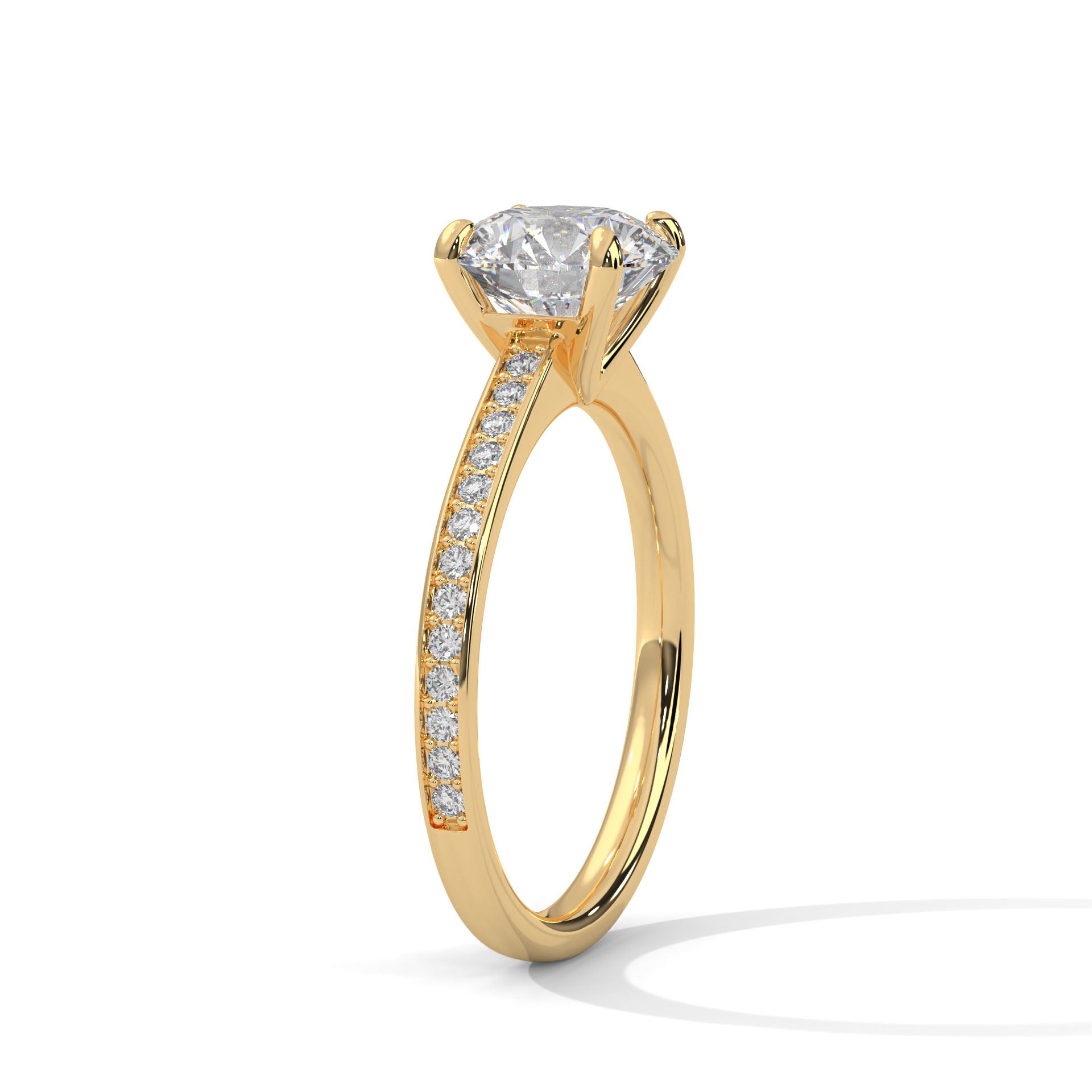 Aurora Classic Pavé Solitaire Engagement Ring