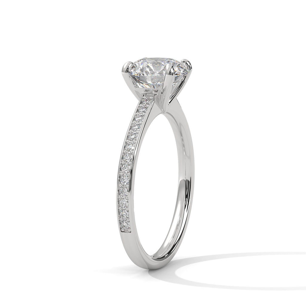 Aurora Classic Pavé Solitaire Engagement Ring