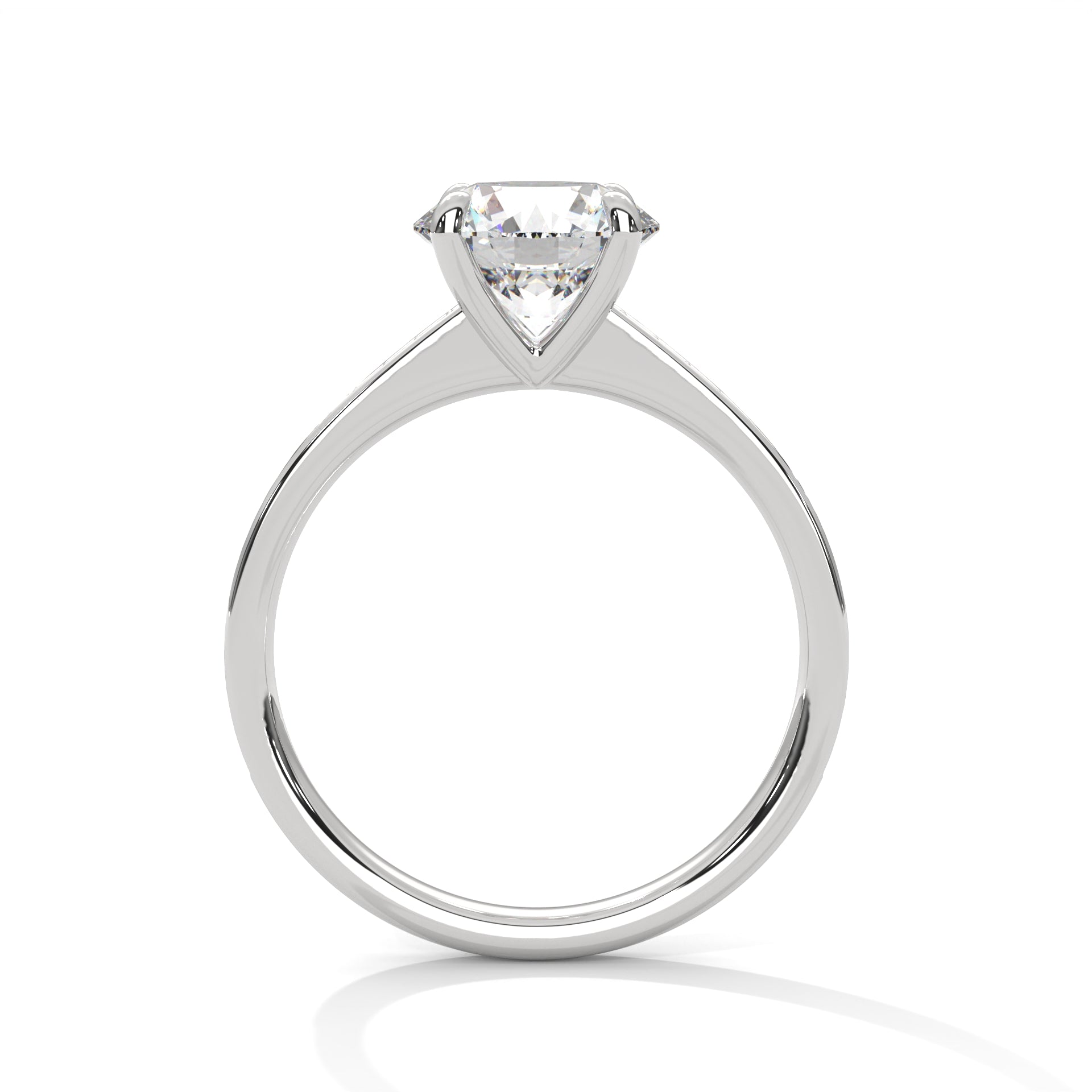 Aurora Classic Pavé Solitaire Engagement Ring