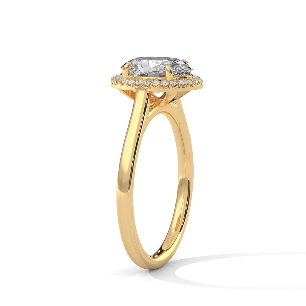 Seraphina Oval Halo Moissanite Engagement Ring