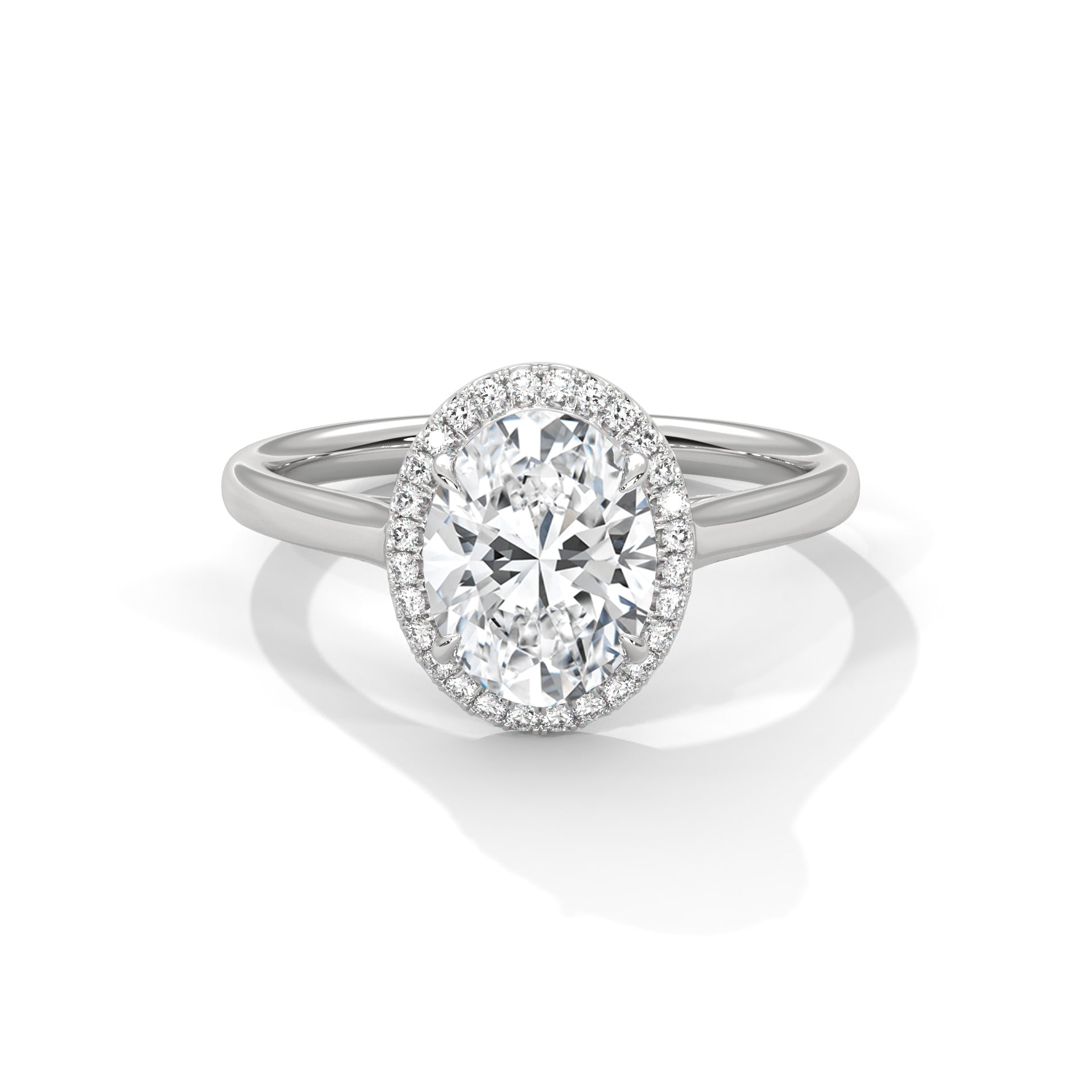 Seraphina Oval Halo Moissanite Engagement Ring