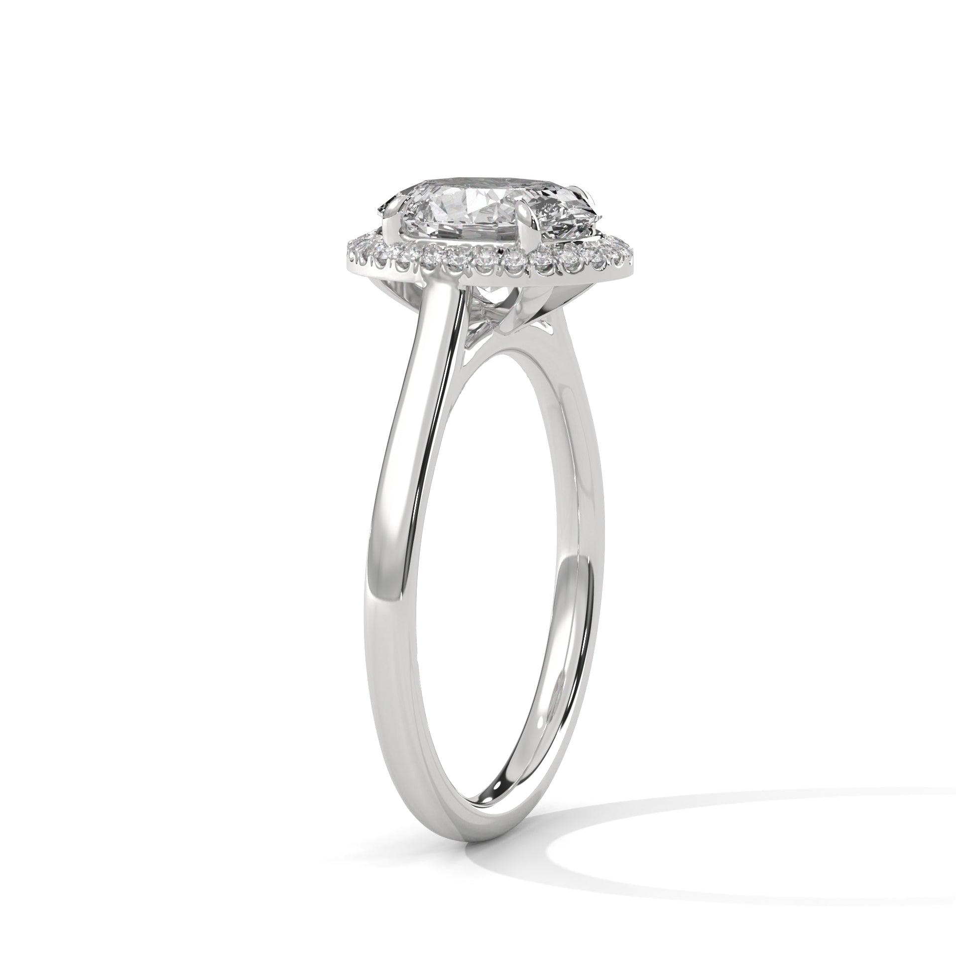 Seraphina Oval Halo Moissanite Engagement Ring