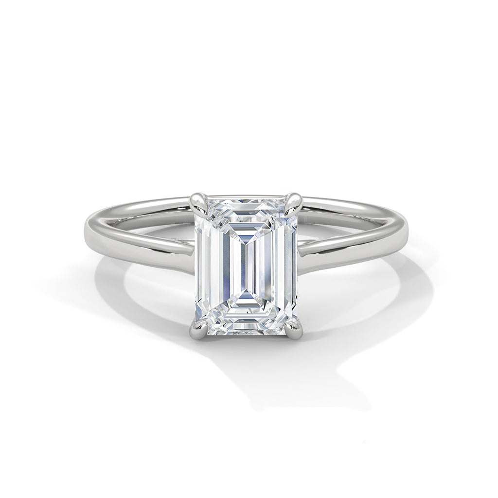 Evelyn Emerald Cut Solitaire Engagement Ring