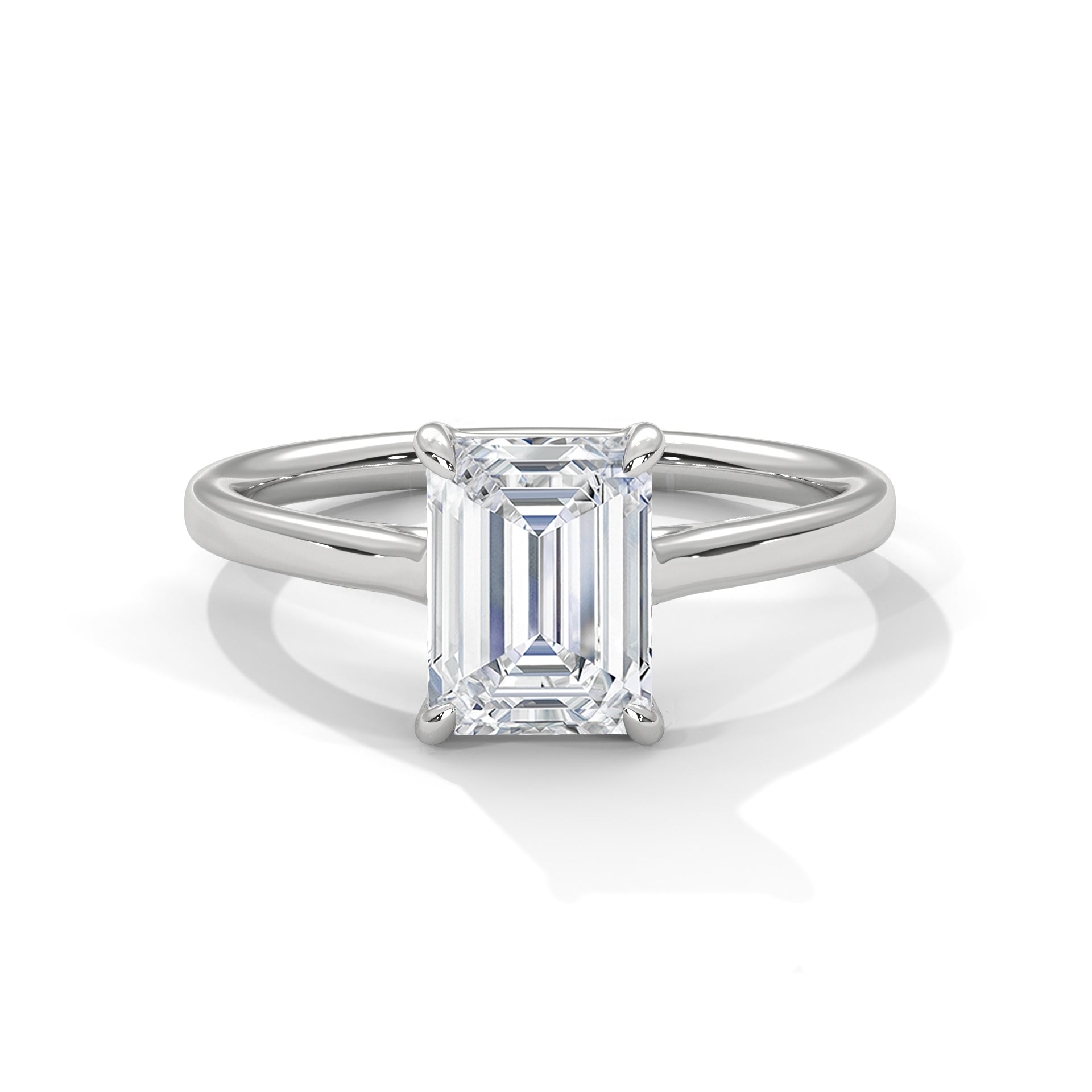 Evelyn Emerald Cut Solitaire Engagement Ring