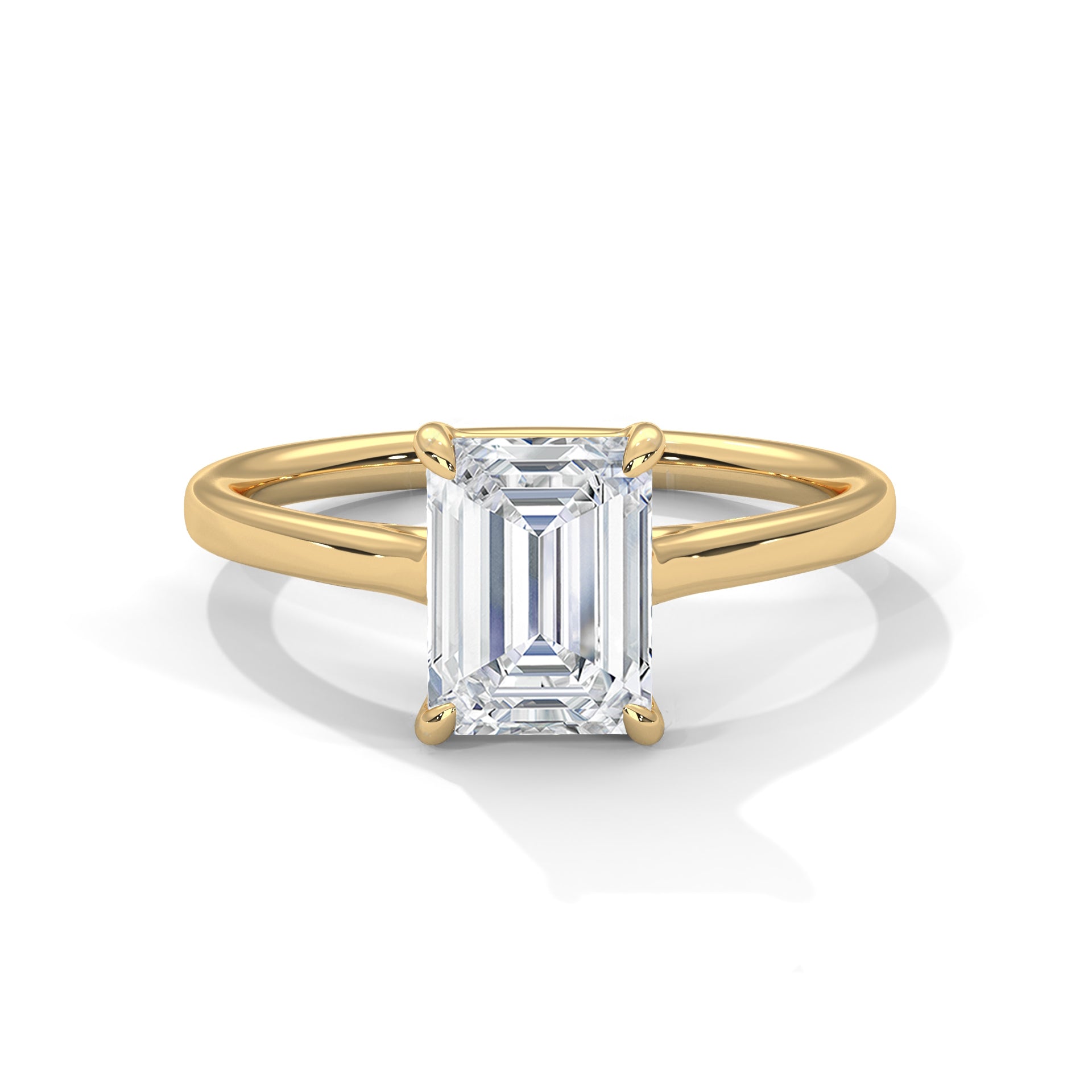 Evelyn Emerald Cut Solitaire Engagement Ring