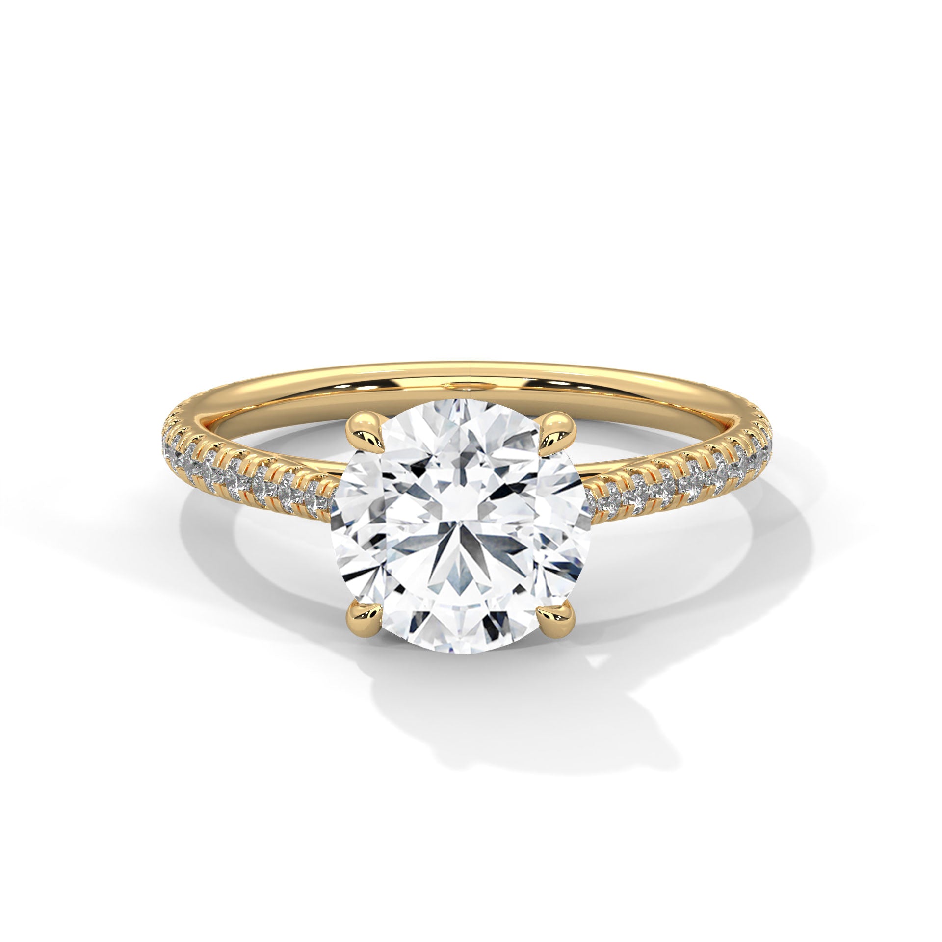 Aurielle Classic Pavé Solitaire Ring