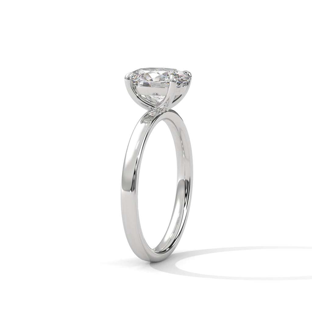 Oval Cut Moissanite Solitaire Ring 14K & 18K Gold Plating Custom Ring