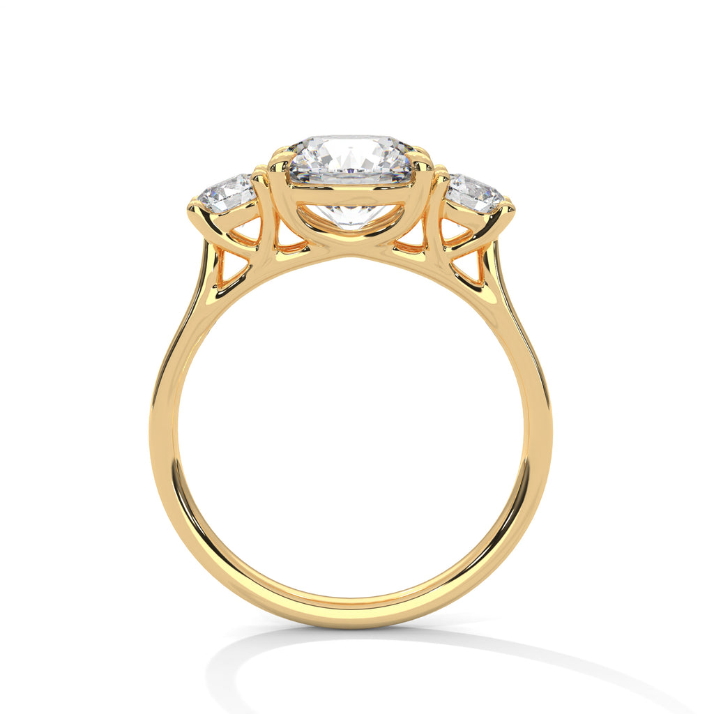 Vivienne Three-Stone Moissanite Engagement Ring