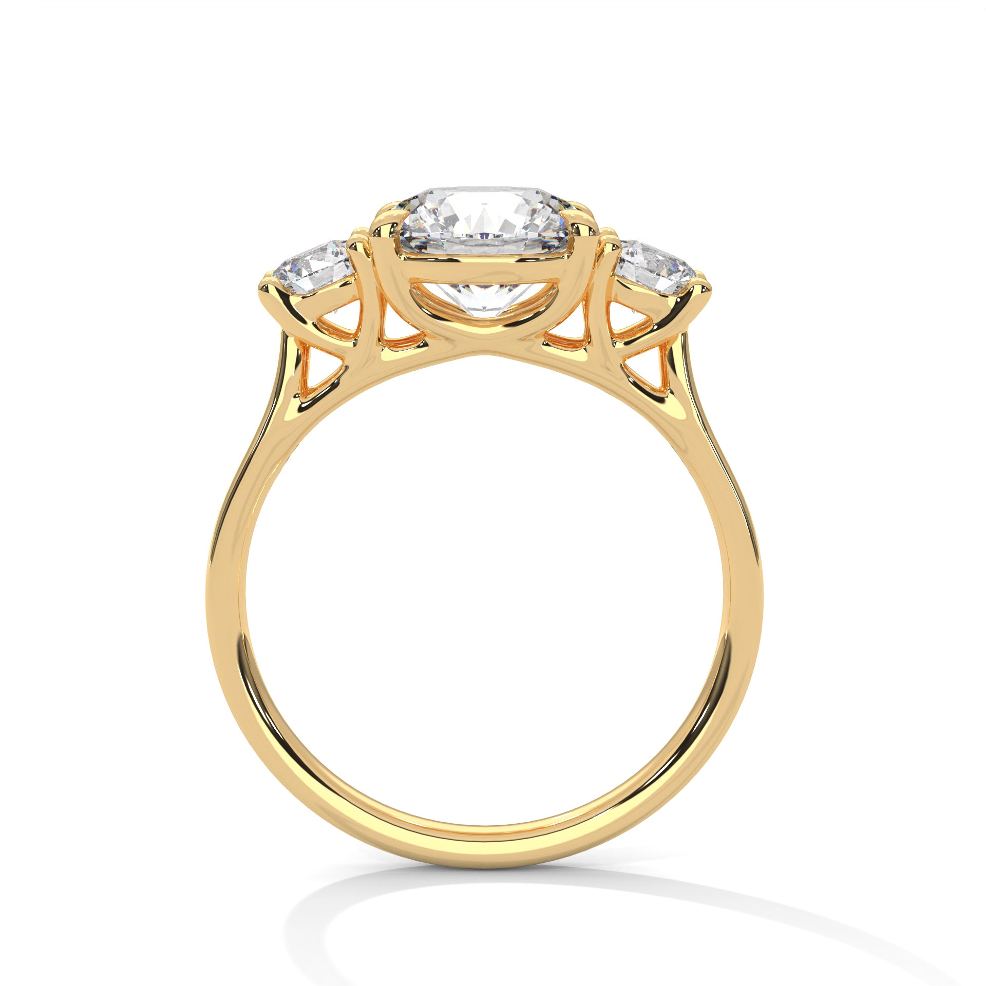 Vivienne Three-Stone Moissanite Engagement Ring