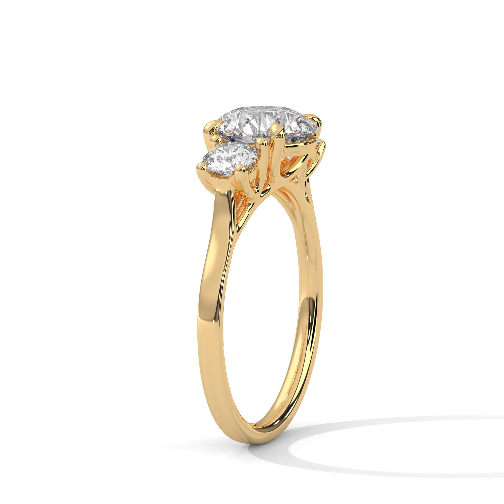 Vivienne Three-Stone Moissanite Engagement Ring