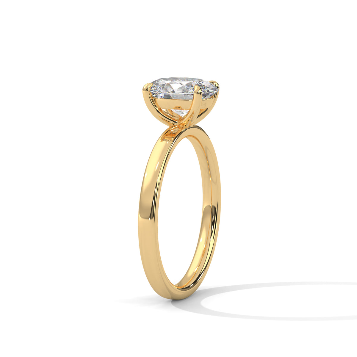 Oval Cut Moissanite Solitaire Ring 14K & 18K Gold Plating Custom Ring