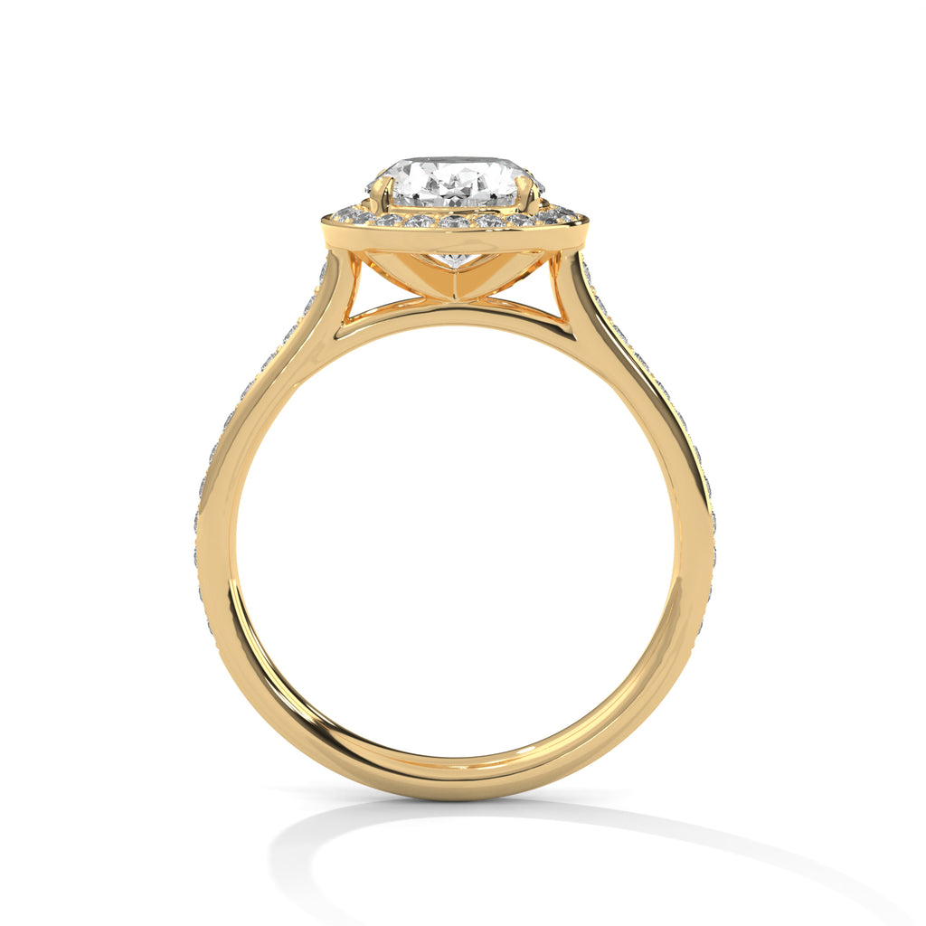 Oval Halo Moissanite Fashionable luxurious trendy Engagement Ring